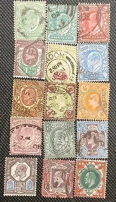 Gran Bretaña Rey Eduardo VII 1902-1911 Scott #127-138 Usado Foto 1 de 2