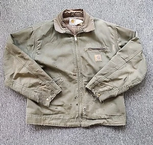 Vintage Carhartt Detroit Jacket J76 MOS Blanket Lined LARGE Moss Green - Picture 1 of 12