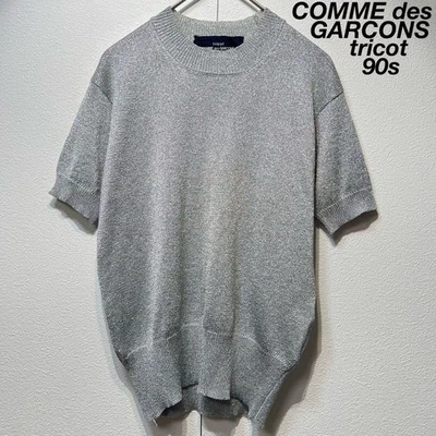 Suéter de punto manga corta diseño rayón Tricot Comme Des Garçons años 90 Foto 1 de 4
