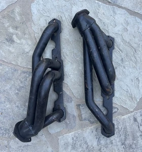 RARE Small Block Chevy V8 Exhaust Headers 4-1 Black Steel Chevelle Camaro Nova - Picture 1 of 13