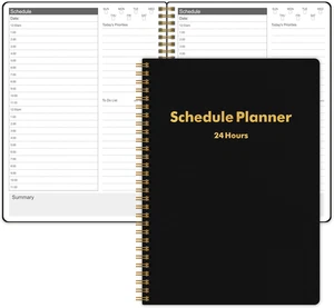 24 Hour Schedule Daily Planner - Undated to Do List Notebook with Hourly Schedul - Picture 1 of 12