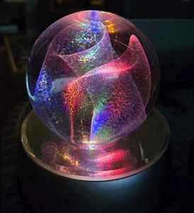 Peet Robison signierter Ball Briefbeschwerer Sparkle Swirl Helix - Bild 1 von 6