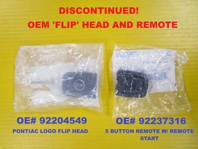 OEM Set - New Pontiac G8 Chevrolet Caprice Remote and FLIP Key 92204549 92237316 - Image 1 of 4