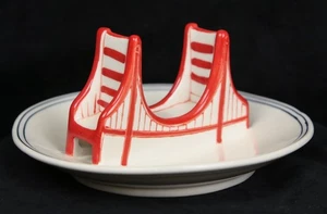 Molly Hatch Anthropologie Golden Gate Bridge Trinket Tray Rings San Francisco 5" - Picture 1 of 6