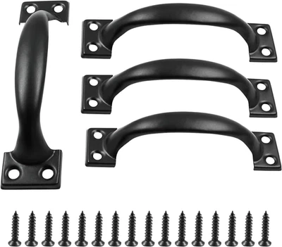 4件装6英寸金属门把手弓把手,大门拉老式谷仓门把手 — 第 1/4 张图片