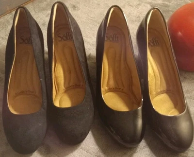 Lote de 3 pares de bombas Hush Puppies negras de 6,5 Sofft Style Hush Puppies  Foto 1 de 4