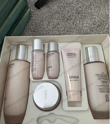 O Hui Miracle Moisture Pink 6 piezas Set Especial Crema Hidratante Emulsión Foto 1 de 3