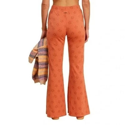 $67 COLLAB Billabong X The Salty Blonde Campana Pantalones Naranja Floral Talla M Foto 1 de 4