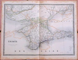 1856, Carte de la CRIMEE - 53 x 67 cm.- Andriveau Goujon. Crimea - Picture 1 of 1