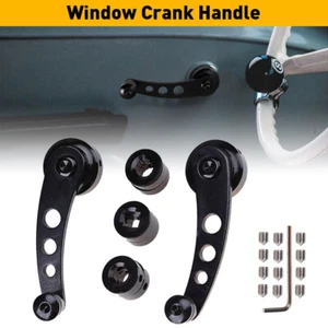Black Billet Aluminum Window Crank Handle Winders Car Truck Glass Door Universal - Picture 1 of 15