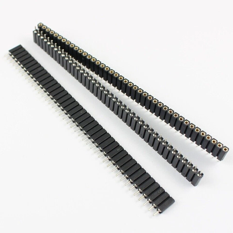 1Pcs 2.54mm Pitch 40 Pin Female Single Row Round Hole Header Strip PH:7mm - Image 1 of 4