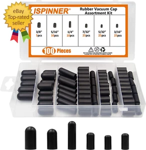 Kit surtido de tapas de vacío de goma de 100 piezas tapas de extremo de manguera para colector - Imagen 1 de 7