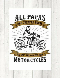 Todos los papá's are Created Equal 12" x 18" letrero, Harley, regalo de papá, motocicleta, motociclista - Imagen 1 de 2