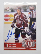 2015-16 Sereal KHL Dinamo Riga Home #1 Kristaps Sotnieks Autograph