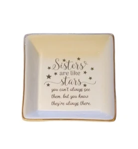 Dorphin Keramik Schmuck Tablett Schwestern sind wie Sterne - Bild 1 von 3