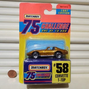 Matchbox 1997 Gold Challenge 75 #5 CORVETTE T-TOP Nu in C9 Nu Mint Bubble Pack - Picture 1 of 3