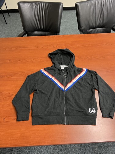 UNDERCOVER Felpa con cappuccio e zip Victoria's Secret Y2K rosa nera XS 118