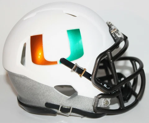 2013 Miami Hurricanes Custom Riddell Smoke Mini Helmet vs Virginia Tech Cover