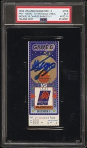 SHAQUILLE O’NEAL ROOKIE YEAR VS CHARLES BARKLEY#1 TICKET 1992 POP1 PSA 5 AUTO 10 - Picture 1 of 16