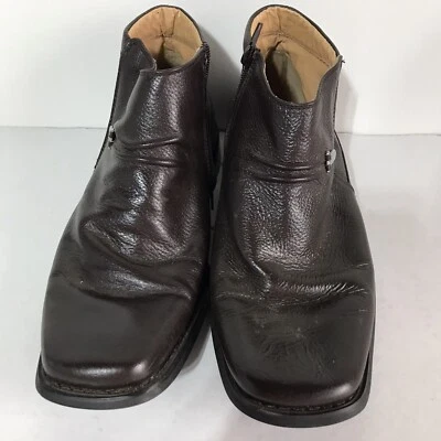 LA Milano Italia Colección Cuero Marrón Oscuro Cremallera Lateral Elegante Para Hombre Talla 8.5 Foto 1 de 4