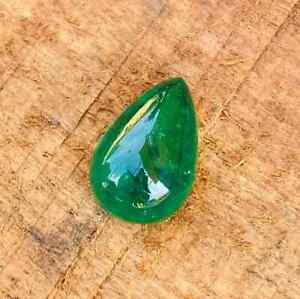 Amazing Natural Ethiopian Emerald Pear Shape Cabochon Stone With Luster 9.21 CRT