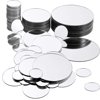 40 Pieces Mini Size round Mirror Small round Mirror Adhesive Tiles Home Decorati - Image 1 of 4