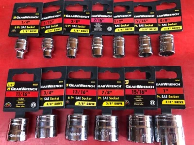 GEARWRENCH 13-PIECE 3/8" DRIVE 6 & 12 PT MIX STANDARD CHROME SHALLOW SOCKET SET - Image 1 of 4