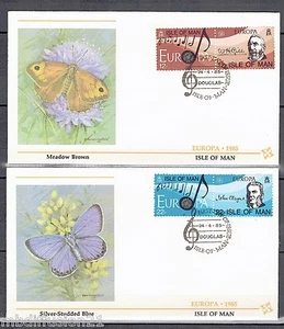 1985-FDC 2 ENVELOPPES 1°JOUR**4 VALEURS-SLE OF MAN-TIMBRE EUROPA.Yv.273/6 - Imagen 1 de 1