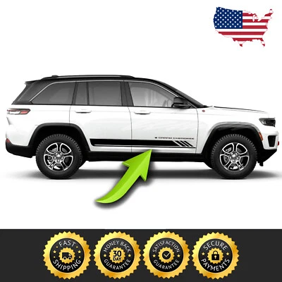Vinyl Side Door Rocker Racing Stripes Decal FITS 2022 & up Jeep Grand Cherokee  - Изображение 1 из 2