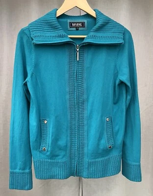 Maine New England Ladies Full Zip Knitted Jumper Size 12 - Image 1 of 4