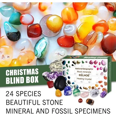 Calendarios de cuenta regresiva de Navidad Piedra mineral curativa Calendario de cuenta regresiva de Adviento Regalo Foto 1 de 4