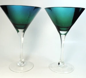 2 PIER 1 grüne verspiegelte Martini Gläser neuwertig - Bild 1 von 5