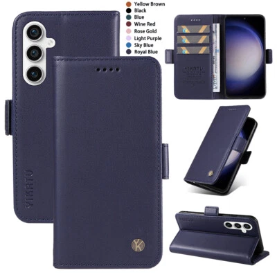 For Samsung Galaxy S25 S24 S23 S22 S21 S9 Magnetic Leather Flip Card Wallet Case - Image 1 of 2