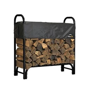 ShelterLogic 4' Adjustable Heavy Duty Outdoor Firewood Rack with Steel Frame - Picture 1 of 4
