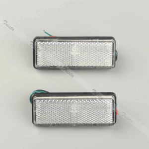 2x27 White LED Motorcycle Rectangle Reflector Brake Marker Tail Rear Light #J2 - Picture 1 of 8