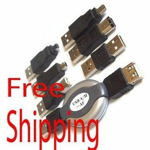 USB Adapter Fire Wire Travel Kit Cable Computer Accessories 6 In 1 