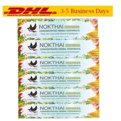 6x100g Thai Toothpaste Herbal NOKTHAI 5 Star 4A Whitening Concentrated Original - Image 1 of 4