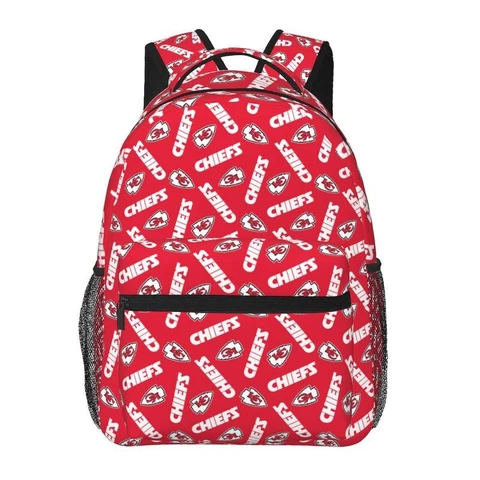 Kansas City Chiefs Casual Backpack Lightweight Student Backpack Travel Bags Cover