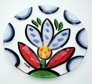 Schwedische Kunst Glas Kosta Boda handbemalt signiert Ulrica große 15" Platte selten - Bild 1 von 6