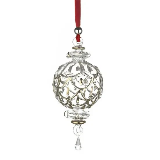Dogale Palla Natale diam. 8,00 cm in cristallo decorata con argento 925 sfera .8 - Immagine 1 di 1