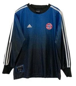 Adidas FC Bayern Munich Oliver Kahn Goalkeeper Jersey Blue Youth L YL Adult #117 - Picture 1 of 15