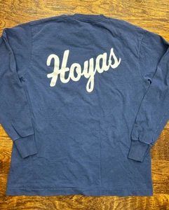 Camisa De Colección Años 90 Universidad Georgetown Hoyas Atletismo LS Talla L Azul Marino 21X27" - Imagen 1 de 6