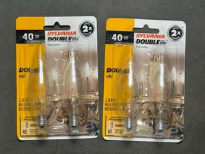 2 Packs Of Sylvania 40B10C/DL/BL/2PK-120V 40w 3000hrs B10 Bulbs Shelf Z11 - Picture 1 of 2
