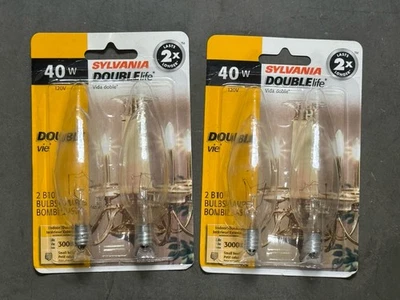 2 Packs Of Sylvania 40B10C/DL/BL/2PK-120V 40w 3000hrs B10 Bulbs Shelf Z11 - Image 1 of 2