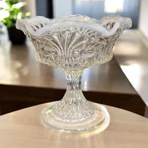 Vintage Fenton opalisierendes Glas Tokyo Muster Kompott Fuß Schale 8,25”x5” - Bild 1 von 1