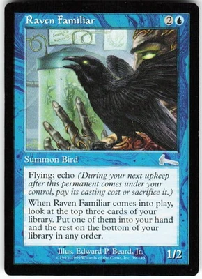 Raven Familiar U MTG Urza's Legacy 39 NM - Image 1 of 2