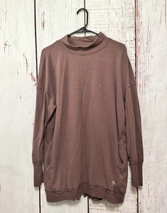FP Movement Oversized Funnel Neck Zip Back Pocket Logo Sweater Brown Size Medium - Bild 1 von 11