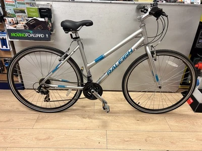 Used Raleigh E-Dale Lad 700C Wheels 19" Frame Hybrid Low-Step Bike Silver/Blue - Image 1 of 4