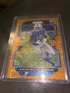 2021 Prizm Amon-Ra St. Brown RC Lazer Rookie #358 Lions - Picture 1 of 2