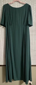 Mod Cloth Formal Maxi Dress Women's XL Green Flutter Sleeve Open Back NWT - Picture 1 of 5